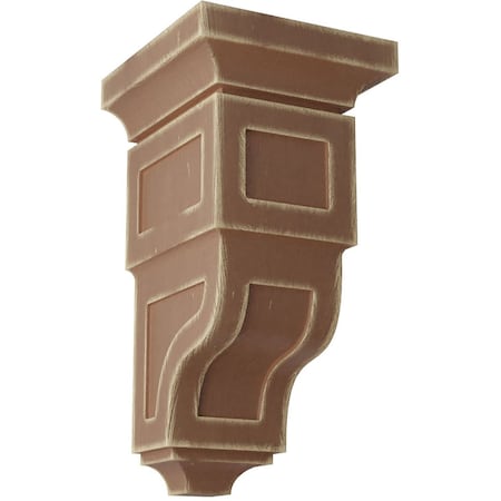 Ekena Millwork 7"W x 7 3/4"D x 14"H Jumbo Reyes Wood Vintage Decor Corbel, Weathered Brown CORWD07X07X14RYBR